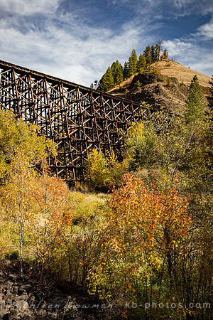 Wooden Train Trestle over Rock Creek Canyon